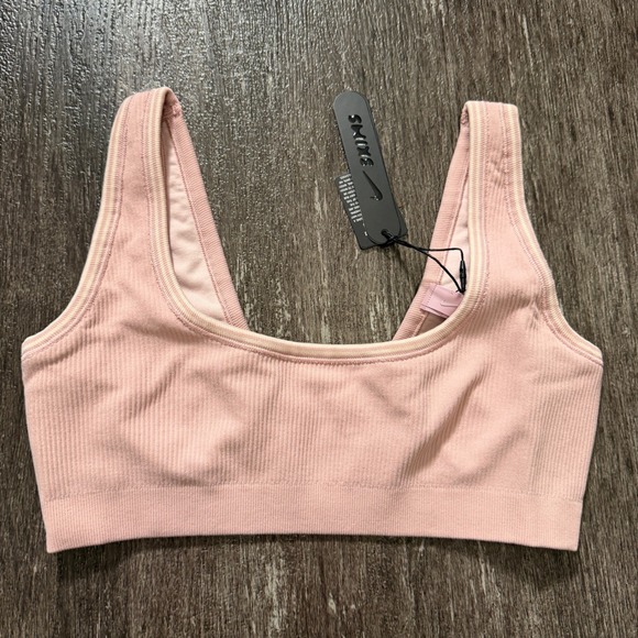 SKIMS x Nike Ribbed Seamless Micro Scoop Bra Himalayan Ecru Size S Collaboration - Picture 2 of 7